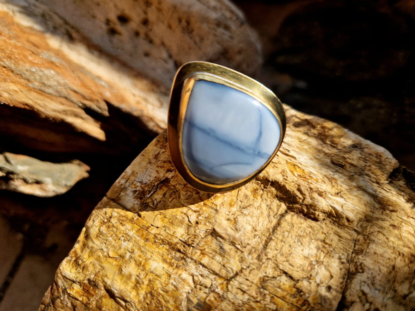inel cu opal bleu Owyhee ♡