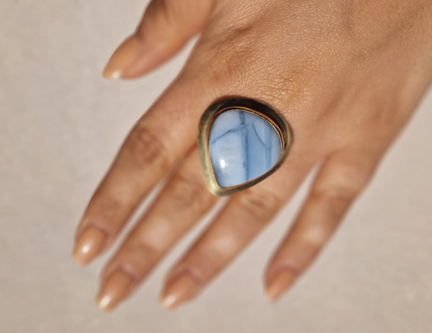 inel cu opal bleu Owyhee ♡
