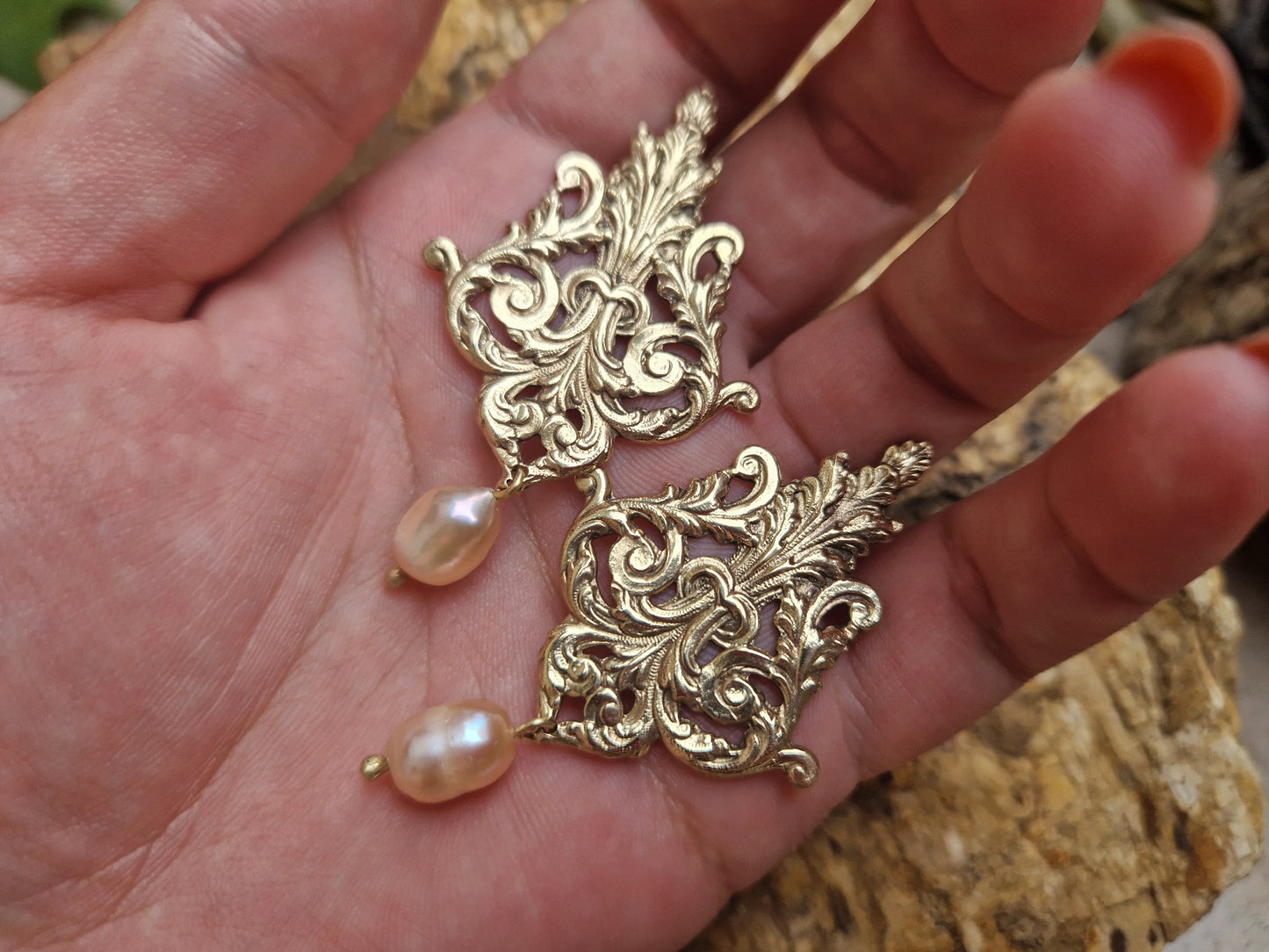 cercei baroque cu perle