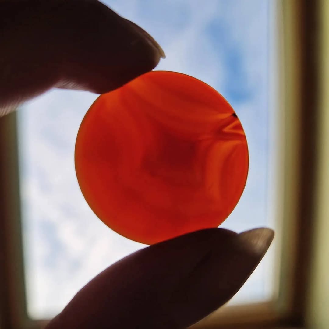 inel supradimensionat cu un carneol natural, netratat