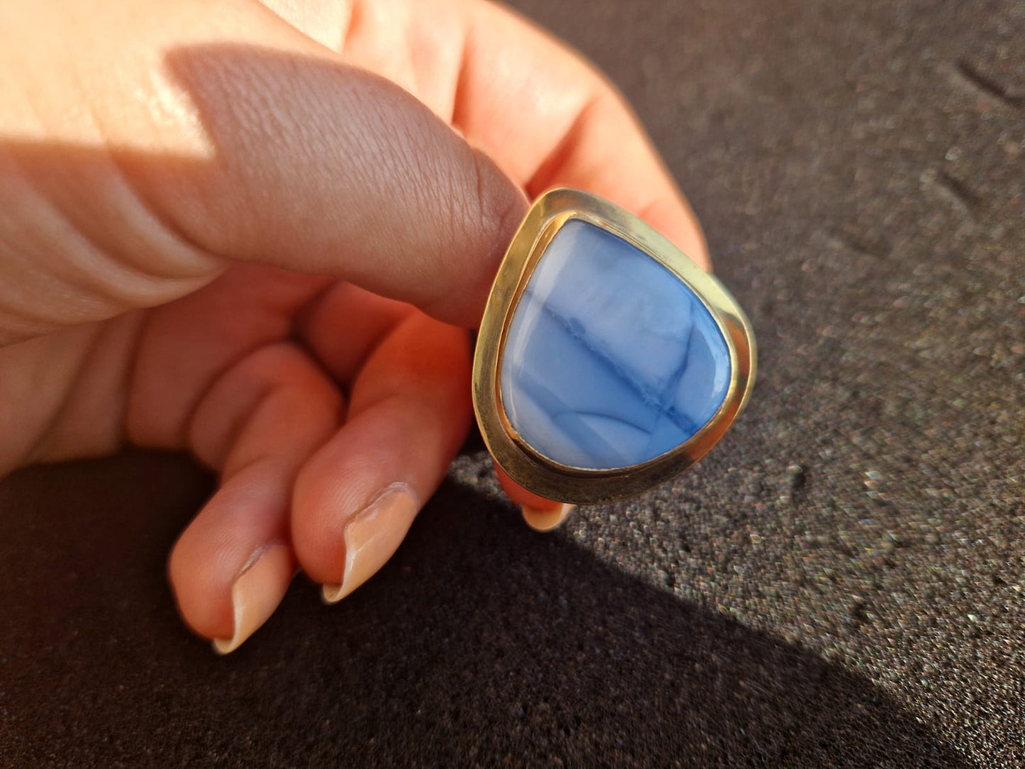 inel cu opal bleu Owyhee ♡