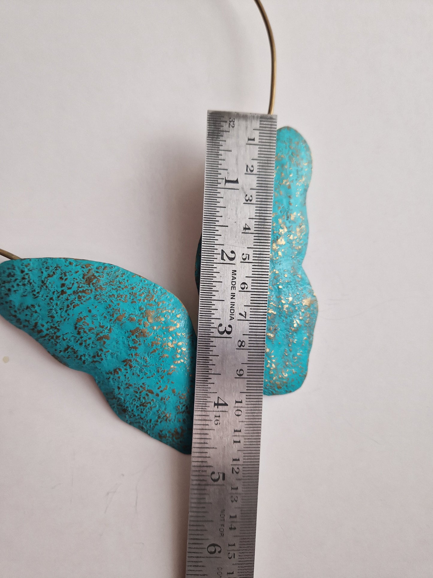 colier—fluture patinat turcoaz