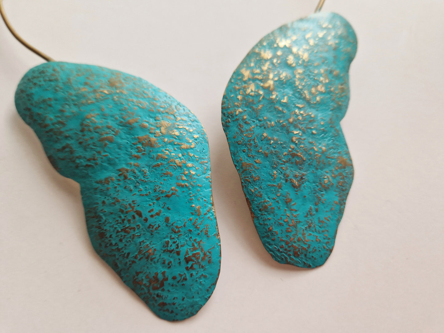 colier—fluture patinat turcoaz