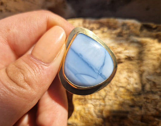 inel cu opal bleu Owyhee ♡